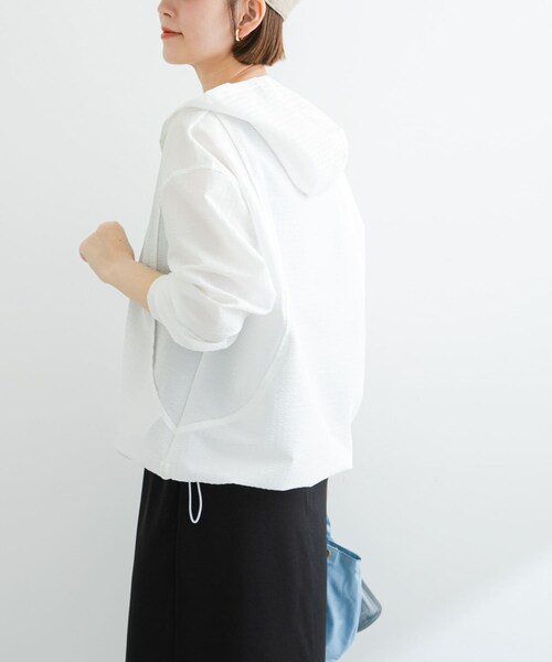 URBAN RESEARCH ROSSO（アーバンリサーチロッソ）の「F by ROSSO　サッカーストレッチアノラック（テーラードジャケット・レディース・CHECK/WHITE/YELLOW・FREE）」の7枚目の写真