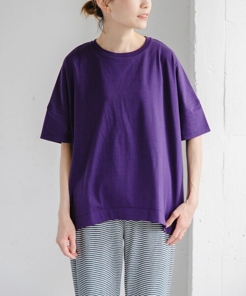 URBAN RESEARCH DOORS(アーバンリサーチドアーズ)の「FORK&SPOON コクーンショートスリーブTシャツ(Tシャツ/カットソー・レディース・OFF/BLACK/PURPLE・1)」の22枚目の写真