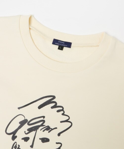 ITEMS URBANRESEARCH（アイテムズ アーバンリサーチ）の「フレンチアートプリントクルーネックスウェット（スウェット・メンズ・DRAWINGOFF/DRAWINGGRY/LOGO OFF/LOGO GRY・M/L）」の14枚目の写真