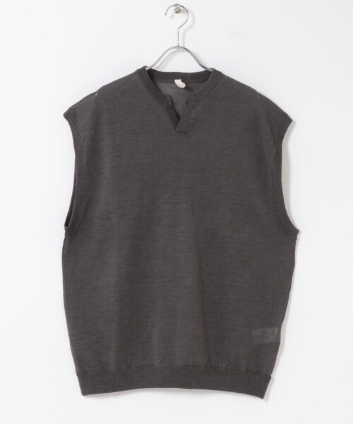 URBAN RESEARCH DOORS(アーバンリサーチドアーズ)の「Ramie High Gauge KnitVest(ベスト・メンズ・BROWN/CHARCOAL・M/L)」の8枚目の写真