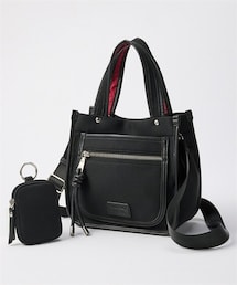 nissen | １０ポケットダイバー風素材軽量２WAYトートバッグ（ミニポーチチャーム付）　Poche Lab（ポッシェ ラボ）(トートバッグ)