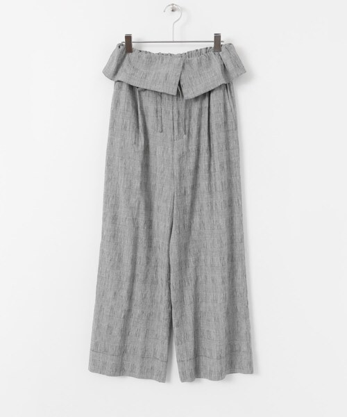 KBF（ケイビーエフ）の「ラップウエストイージーチェックパンツ∴（チノパンツ・レディース・GRAY/BLACK・one）」の2枚目の写真