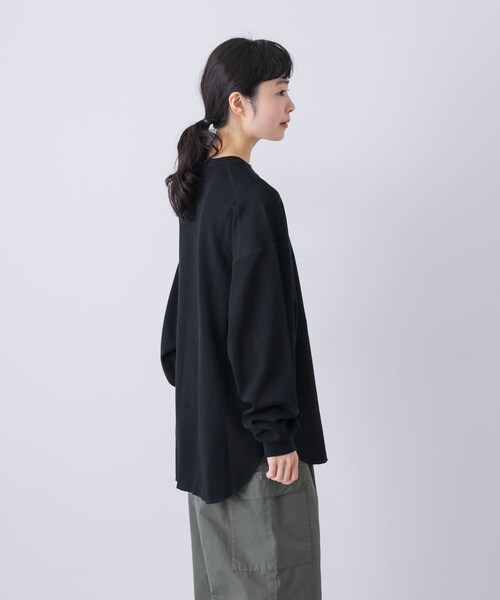 かぐれ（カグレ）の「サーマルクルーネックプルオーバー（Tシャツ/カットソー・レディース・LIGHT GRAY/BLACK・Free）」の5枚目の写真