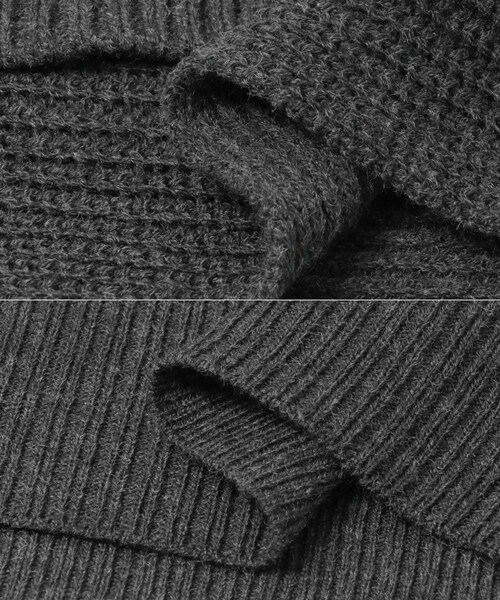 KBF（ケイビーエフ）の「ハーフZIPレイヤードニットワンピース（ワンピース・レディース・BEIGE/CHARCOAL・One）」の14枚目の写真