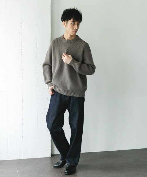 URBAN RESEARCH DOORS（アーバンリサーチドアーズ）の「畦ニット クルーネックプルオーバー（ニット/セーター・メンズ・RED/GRAY/BLUEGREEN/CHARCOAL・M/L）」の13枚目の写真