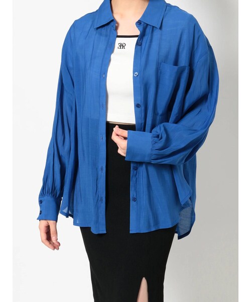 EVRIS（エヴリス）の「シアールーズシャツ（シャツ/ブラウス・レディース・ホワイト/ブラック/ピンク/ブルー・F）」の3枚目の写真