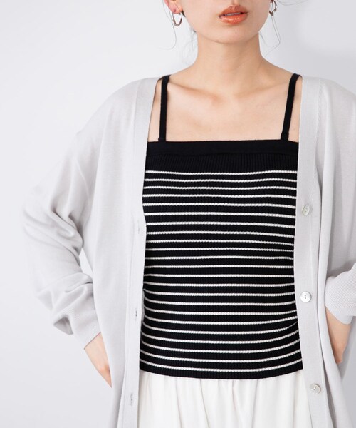 URBAN RESEARCH Sonny Label（アーバンリサーチサニーレーベル）の「カップ付きマルチウェイニットキャミソール（キャミソール・レディース・OFFボーダー/オフ/NAVYボーダー・FREE）」の3枚目の写真