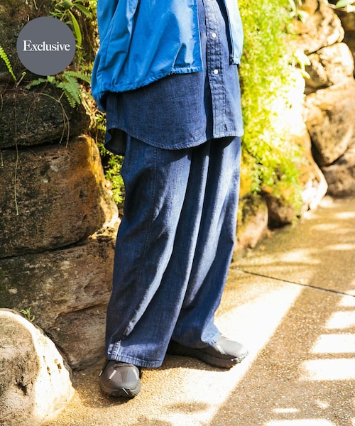 EKAL(エカル)の「『別注』Wrangler×EKAL デニムリラックスバギーパンツ(デニムパンツ・レディース・O.W/BLACK・Free)」の2枚目の写真