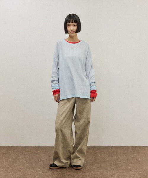 ADAM ET ROPE'（アダムエロペ）の「【Miller for ADAM ET ROPE'】別注 L/S SHEER TEE（2PACK）（Tシャツ/カットソー・レディース・ホワイト/レッド・F）」の10枚目の写真