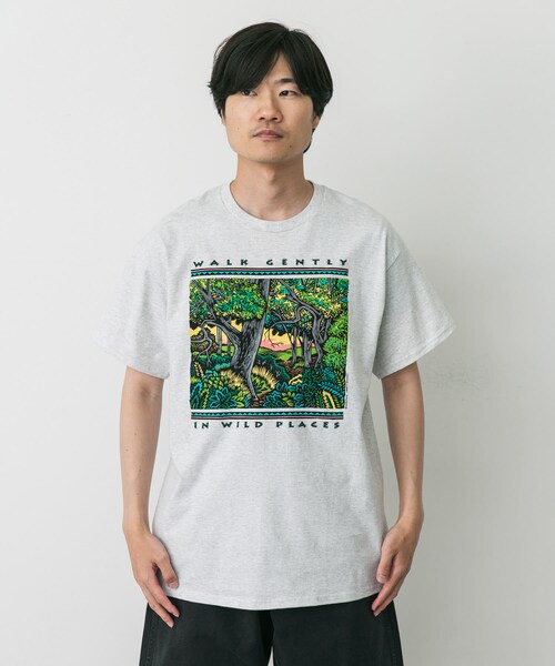 URBAN RESEARCH DOORS（アーバンリサーチドアーズ）の「LIBERTY GRAPHICS　Walk Gently（Tシャツ/カットソー・メンズ・ASH・L/XL）」の3枚目の写真
