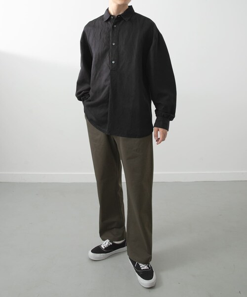 ITEMS URBANRESEARCH（アイテムズ アーバンリサーチ）の「Linen Blend Pullover Shirts（シャツ/ブラウス・メンズ・NVY/BRN/BLK・M/L）」の18枚目の写真