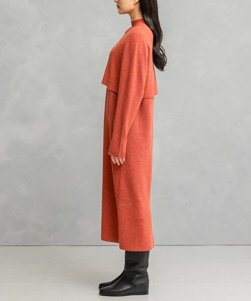 URBAN RESEARCH ROSSO（アーバンリサーチロッソ）の「静電防止レイヤードライクニットワンピース（ワンピース・レディース・TERRACOTTA/NAVY/GREEN・FREE）」の18枚目の写真