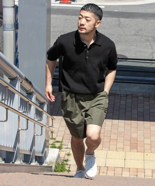 URBAN RESEARCH ROSSO（アーバンリサーチロッソ）の「『WEB限定』変形カノコ半袖ニットポロ（ポロシャツ・メンズ・BLACK/NAVY/KHAKI/LIGHT GRAY・M/L）」の7枚目の写真