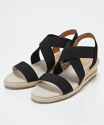 nissen | 【ゆったり幅広】クロスゴムサンダル（低反発中敷）（選べるワイズ）(サンダル)