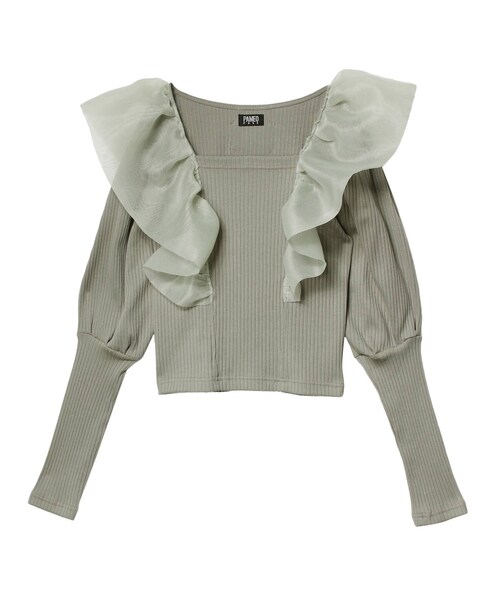 PAMEO POSE（パメオポーズ）の「Super V Top（Tシャツ/カットソー・レディース・ブラック/グリーン・F）」の10枚目の写真