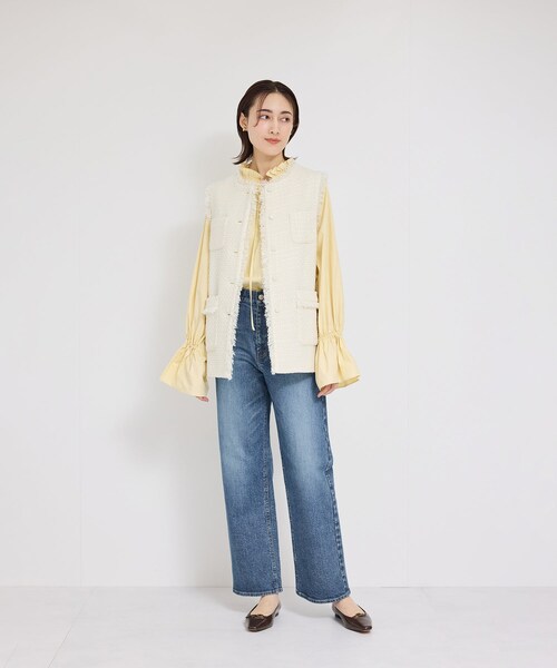 ROPE'(ロペ)の「ストレッチデニムストレートパンツ(デニムパンツ・レディース・ネイビー/ブルー・36/38/40)」の8枚目の写真