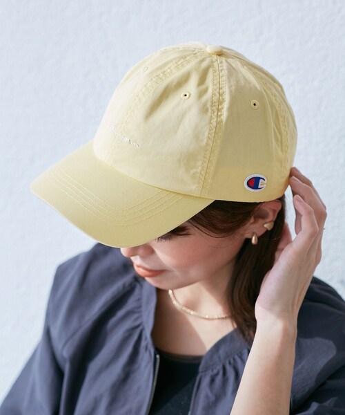 ROPE' PICNIC(ロペピクニック)の「【Champion/チャンピオン別注】ウォッシュツイルハイキャップ(キャップ・レディース・チャコール/オフホワイト/イエロー系・F)」の11枚目の写真