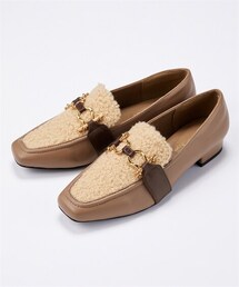 nissen | 【ゆったり幅広】デザインビット付ローファーパンプス（低反発中敷）（ワイズ４Ｅ）(ローファー)