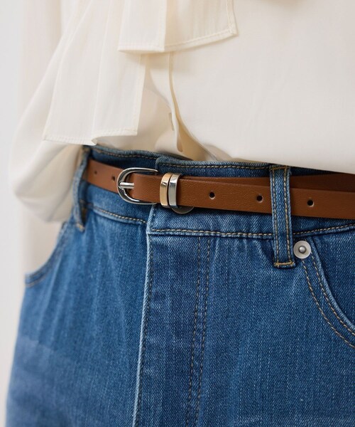 ROPE' PICNIC(ロペピクニック)の「14mmメッキコンビベルト(ベルト・レディース・ブラック/ブラウン系・F)」の3枚目の写真