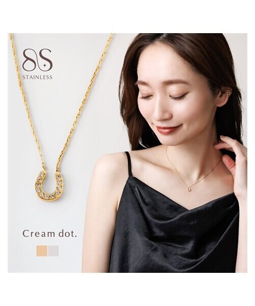 nissen（ニッセン）の「【Creamdot.】ビジューを飾ったミニホースシューのネックレス（ネックレス・メンズ・ゴールド/シルバー・ワンサイズ）」の2枚目の写真