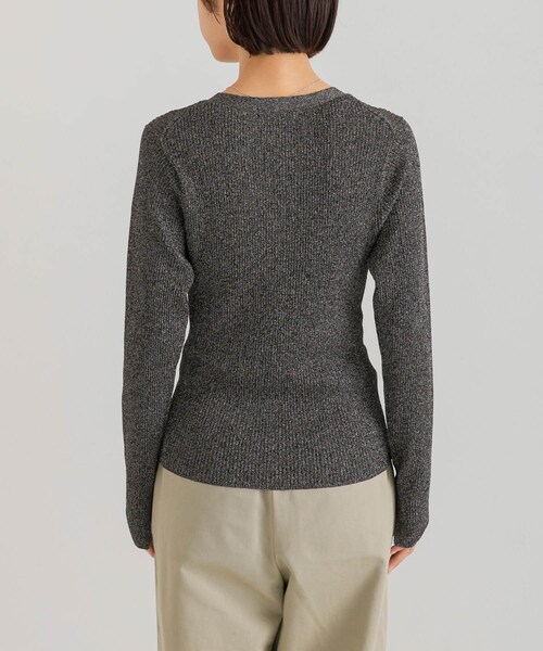 URBAN RESEARCH（アーバンリサーチ）の「ラメリブニットカーディガン（カーディガン/ボレロ・レディース・BRONZE/SILVER/BLACK/PINK・FREE）」の6枚目の写真