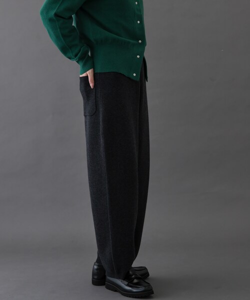 URBAN RESEARCH DOORS(アーバンリサーチドアーズ)の「FORK&SPOON コットンウールニットパンツ(その他パンツ・レディース・CHARCOAL/BROWN・1/2)」の6枚目の写真