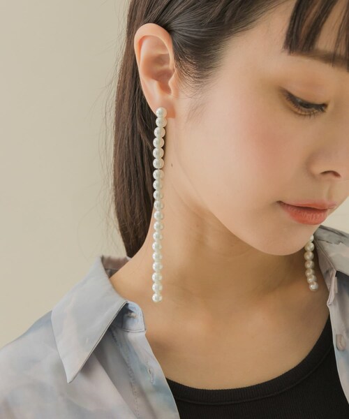 SMELLY（スメリー）の「パールロングピアス（ピアス（両耳用）・レディース・IVO・-）」の3枚目の写真