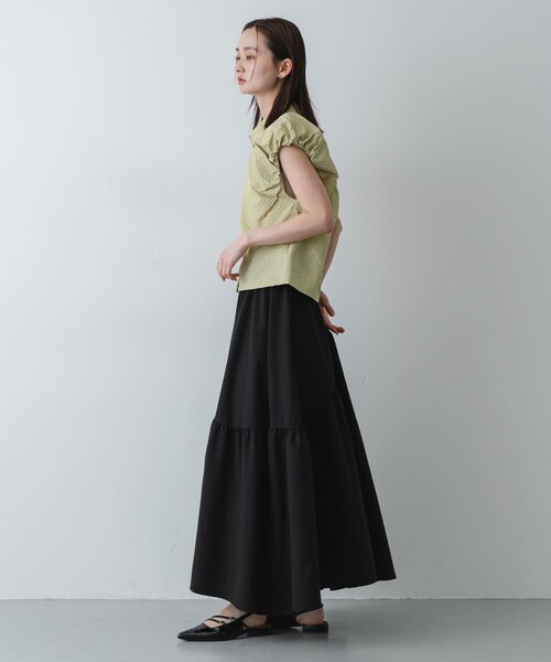 SENSE OF PLACE by URBAN RESEARCH(センスオブプレイスバイアーバンリサーチ)の「アシメキリカエギャザースカート(スカート・レディース・OFF WHITE/BLACK/BEIGE・One)」の17枚目の写真