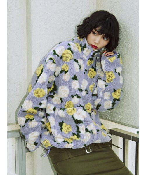jouetie（ジュエティ）の「パターンボアジャケット（その他アウター・レディース・アイボリー/ブラック/レッド/ブルー/ネイビー/パープル/ベージュ・M）」の15枚目の写真