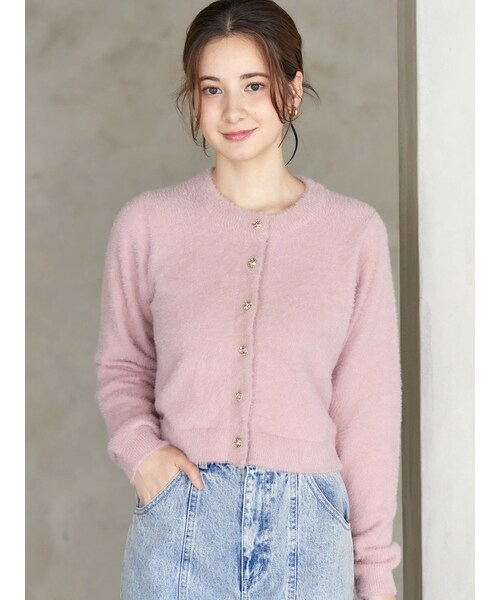 CALNAMUR（カルナムール）の「ローズボタンシャギーニットカーディガン（カーディガン/ボレロ・レディース・ホワイト/ピンク/ブラウン・F）」の18枚目の写真
