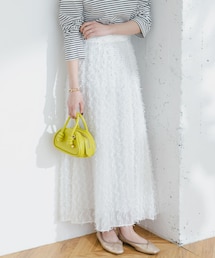 F by ROSSO　リボンジャガードフレアスカート