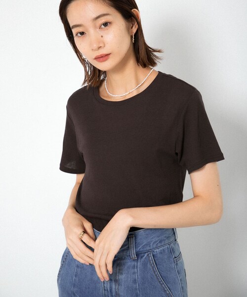 KBF(ケイビーエフ)の「コンパクトベーシックTシャツ(Tシャツ/カットソー・レディース・BLUE/IVORY/ORANGE/D.BROWN・one)」の19枚目の写真