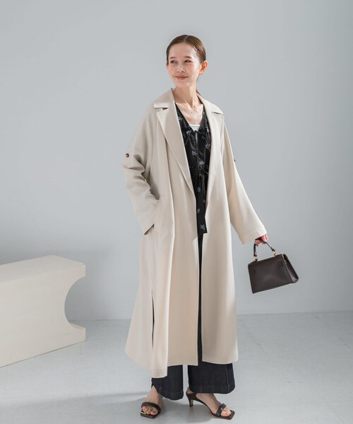 URBAN RESEARCH ROSSO（アーバンリサーチロッソ）の「撥水 ロングガウンコート（ステンカラーコート・レディース・ECRU/BEIGE・36/38）」の7枚目の写真