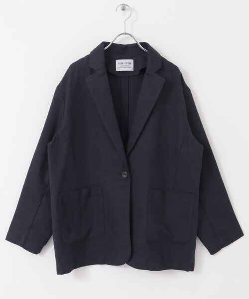 URBAN RESEARCH DOORS(アーバンリサーチドアーズ)の「FORK&SPOON ヘンプ混テーラードジャケット(テーラードジャケット・レディース・CHECK/NAVY・1)」の13枚目の写真