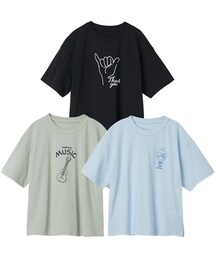 QUNTSTYLE | 綿１００％プリントTシャツ3枚組(Tシャツ/カットソー)