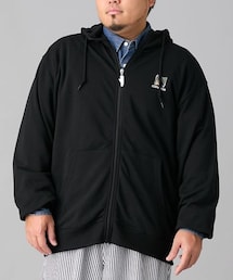 nissen | 裏毛胸刺繍フルジップパーカー　CONVERSE（コンバース）【大きいサイズ】(パーカー)