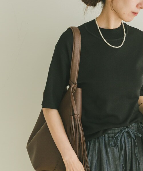 ITEMS URBANRESEARCH（アイテムズ アーバンリサーチ）の「ソウバリハンソデニット（ニット/セーター・レディース・BLK/OFF/K.BEG・FREE）」の2枚目の写真