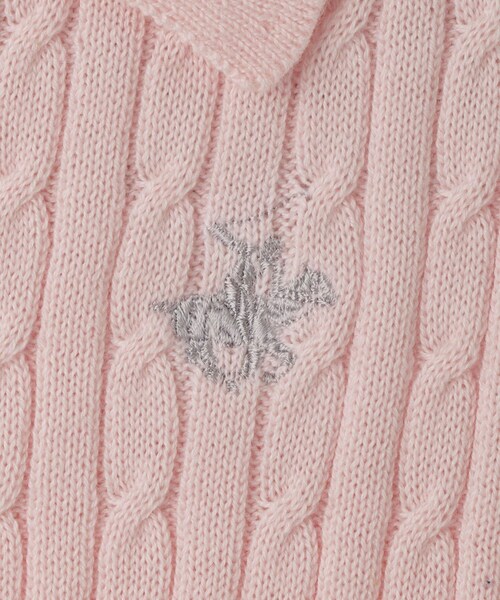 ROPE' PICNIC(ロペピクニック)の「【KIDS】【BEVERLY HILLS POLO CLUB】ポロカラーケーブルニット/リンクコーデ(ニット/セーター・キッズ・キナリ/ネイビー/ローズピンク・L/M/S)」の14枚目の写真