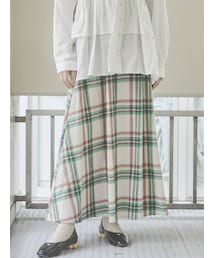 merry jenny | チェックタックマキシスカート(スカート)