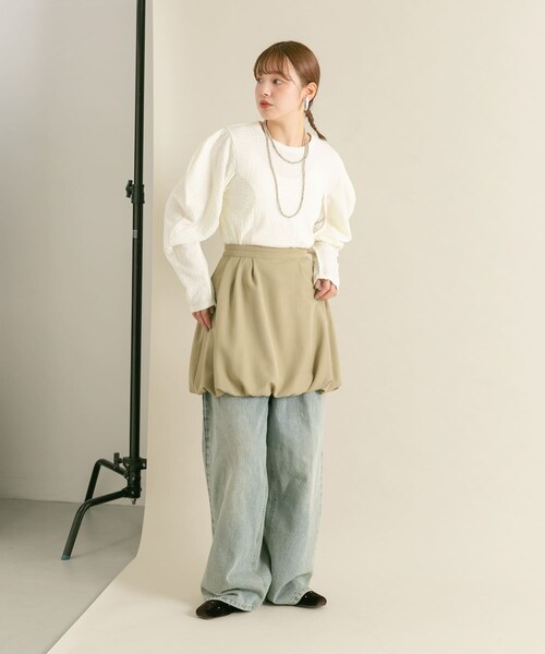 KBF（ケイビーエフ）の「バルーンミニスカート（スカート・レディース・CCL NAVY/KHAKI・one）」の10枚目の写真