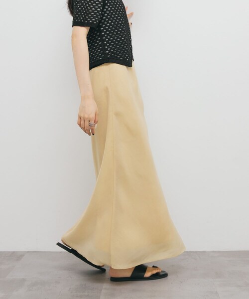 KBF（ケイビーエフ）の「シアーナロースカート（スカート・レディース・BLACK/YELLOW BEG/BROWN・one）」の3枚目の写真