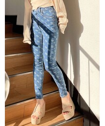 GYDA | H/W LASER GG PATTERNスキニーデニムパンツ(デニムパンツ)