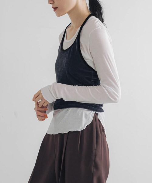 URBAN RESEARCH（アーバンリサーチ）の「強撚シアーカットソー（Tシャツ/カットソー・レディース・WHITE/BLACK/CHERRY RED/BROWN・FREE）」の10枚目の写真