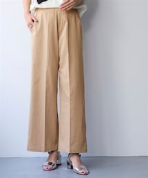 nissen | ＜大きいサイズ＞ストレッチライトチノワイドパンツ（接触冷感）(パンツ)
