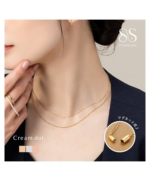 nissen（ニッセン）の「【Creamdot.】2連華奢チェーンのステンレス製マグネットネックレス（ネックレス・メンズ・ゴールド/ピンクゴールド/シルバー・ワンサイズ）」の3枚目の写真
