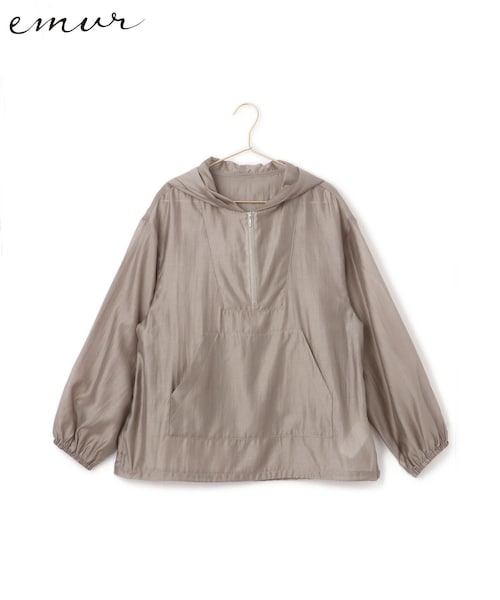 ROPE' PICNIC（ロペピクニック）の「【emur/エミュール】エアリーローンアノラックパーカー（ブルゾン・レディース・チャコール/オフホワイト/ブラウン・38）」の3枚目の写真