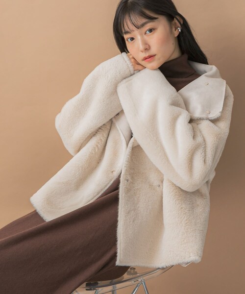 URBAN RESEARCH ROSSO（アーバンリサーチロッソ）の「『WEB/一部店舗限定』リバーシブルファーブルゾン（ブルゾン・レディース・IVORY/BLACK・FREE）」の3枚目の写真