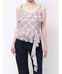 EVRIS | チェックシフォントップス(キャミソール)