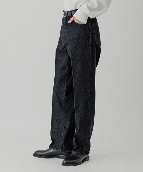 ADAM ET ROPE'（アダムエロペ）の「ストレート デニムスラックス（デニムパンツ・メンズ・ブラック系/ネイビー・L/M/S/XL）」の11枚目の写真
