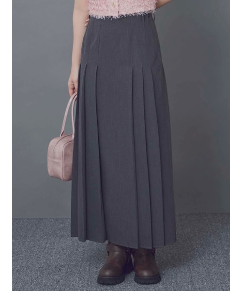 CALNAMUR（カルナムール）の「ランダムプリーツロングＳＫ（スカート・レディース・ライトグレー/チャコールグレー/グレー・F/S/M）」の14枚目の写真